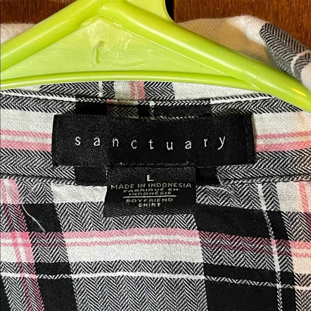 Sanctuary Black and Pink Plaid Shirt - Picture 2 of 5